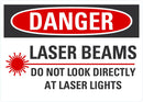 DANGER Laser Beams Sign LCU4-0250-RA_14x10