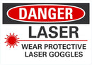DANGER Laser, Wear Protective Goggles Sign LCU4-0252-RA_10x7