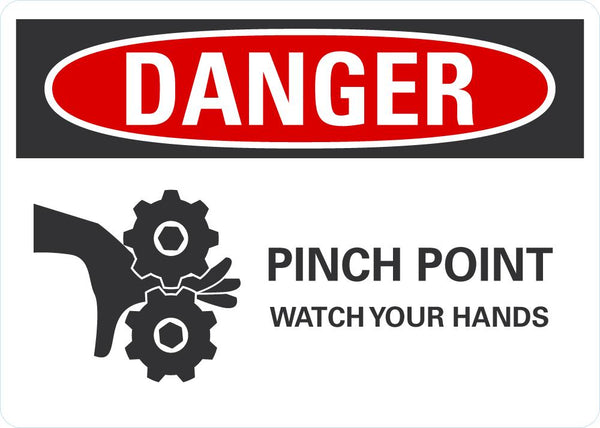 DANGER Pinch Point Watch Your Hands Sign LCU4-0261-NA_10X7