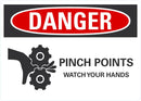 DANGER Pinch Points, Watch Your Hands Sign LCU4-0262-NA_10X7
