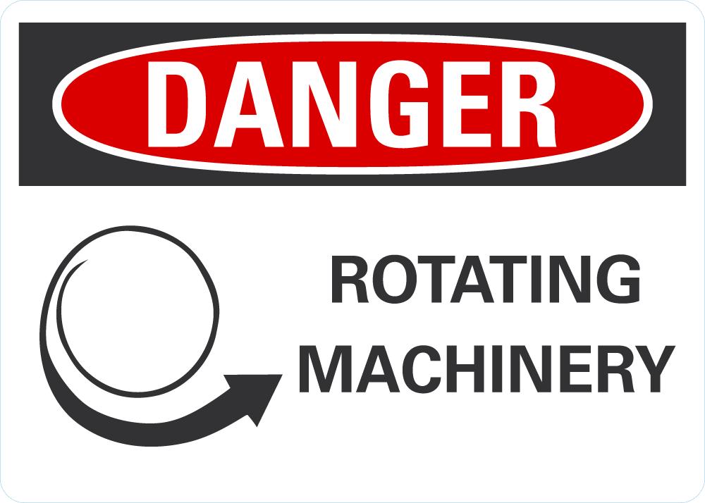 DANGER Rotating Machinery Sign LCU4-0264-NA_10X7