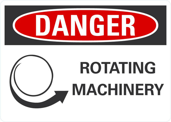 DANGER Rotating Machinery Sign LCU4-0264-NA_10X7