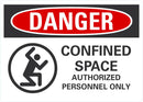 DANGER Confined Space, Authorized Personnel Only Sign LCU4-0267-ND_10X7