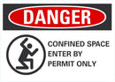 DANGER Confined Space, Enter By Permit Only Sign LCU4-0268-NA_10X7