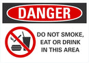 DANGER Do Not Smoke, Eat Or Drink In This Area Sign LCU4-0270-RA_10x7