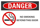 DANGER No Smoking Beyond This Door Sign LCU4-0273-RA_10x7