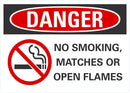 DANGER No Smoking, Matches Or Open Flames Sign LCU4-0275-RA_10x7