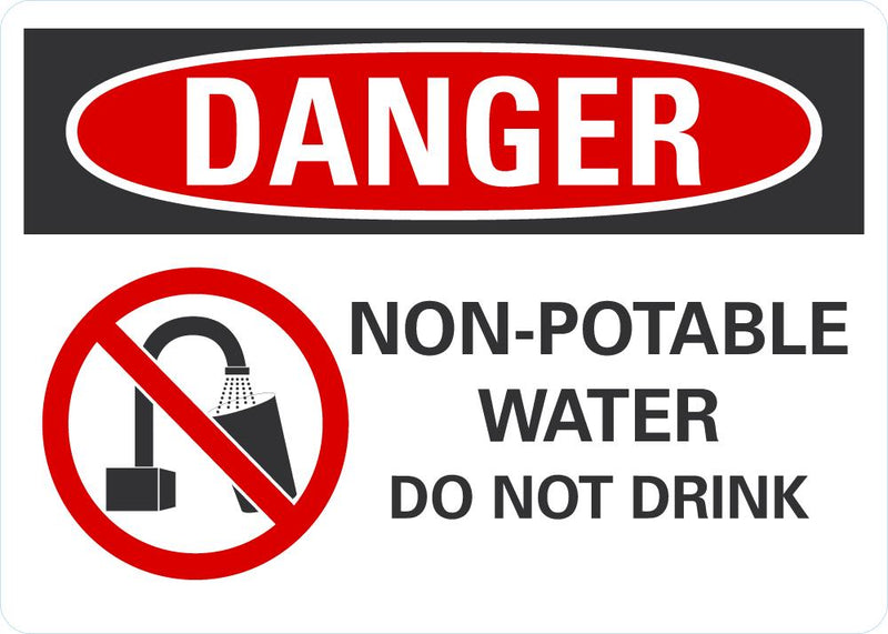 DANGER Non-Potable Water, Do Not Drink Sign LCU4-0277-NA_10X7