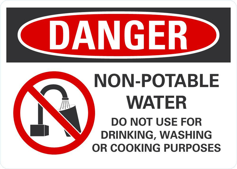DANGER Non-Potable Water Sign LCU4-0278-NA_10X7