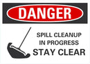 DANGER Spill Cleanup In Progress, Stay Clear Sign LCU4-0279-NA_10X7