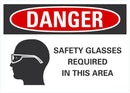 DANGER Safety Glasses Required In This Area Sign LCU4-0281-NA_10X7