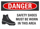 DANGER Safety Shoes Must Be Worn In This Area Sign LCU4-0282-NA_10X7