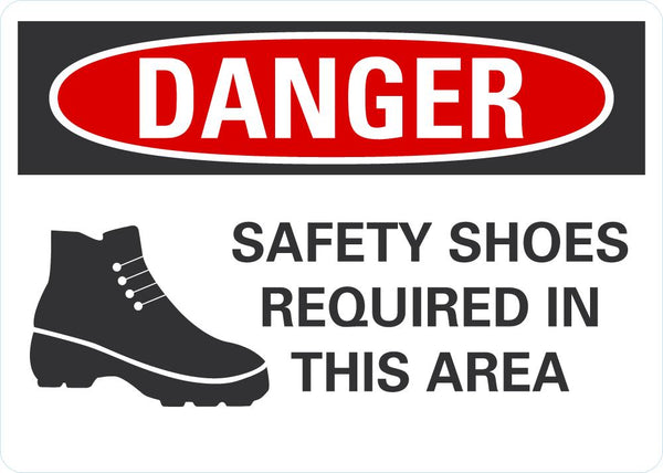 DANGER Safety Shoes Required In This Area Sign LCU4-0283-NA_10X7