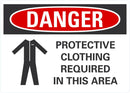DANGER Protective Clothing Required In This Area Sign LCU4-0285-NA_10X7