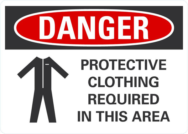DANGER Protective Clothing Required In This Area Sign LCU4-0285-NA_10X7