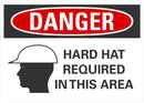DANGER Hard Hat Required In This Area Sign LCU4-0287-NA_10X7