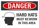 DANGER Hard Hats Must Be Worn In This Area Sign LCU4-0288-NA_10X7