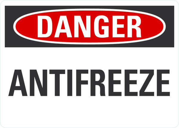 DANGER Antifreeze Sign LCU4-0331-NA_10X7