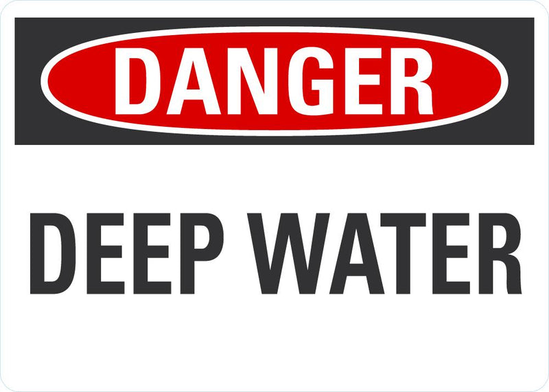 DANGER Deep Water Sign LCU4-0335-RA_14X10