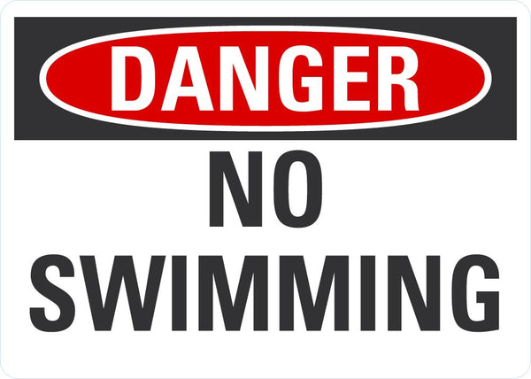 DANGER No Swimming Sign LCU4-0343-NA_10X7