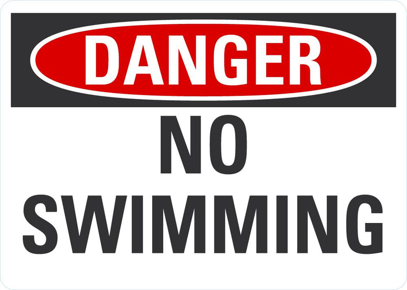 DANGER No Swimming Sign LCU4-0343-NA_10X7