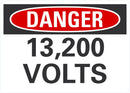 DANGER 13,200 Volts Sign LCU4-0350-NA_10X7