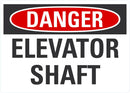 DANGER Elevator Shaft Sign LCU4-0368-NA_10X7