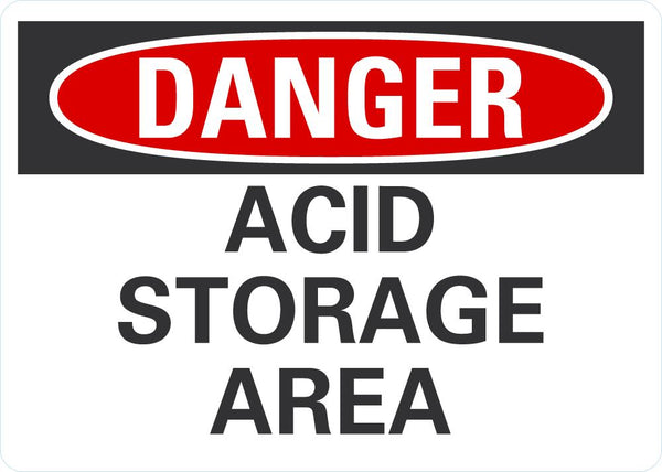 DANGER Acid Storage Area Sign LCU4-0400-NA_10X7