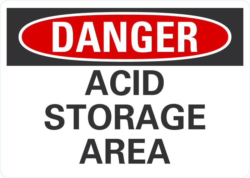 Acid Storage Rack Sticker DANGER Acid Storage Area Sign LCU4-0400-NA_10X7