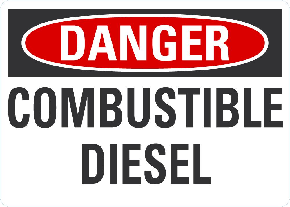 DANGER Combustible Diesel Sign LCU4-0411-NA_10X7