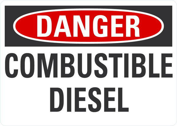DANGER Combustible Diesel Sign LCU4-0411-NA_10X7