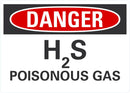 DANGER H2S Pisonous Gas Sign LCU4-0421-ND_14X10
