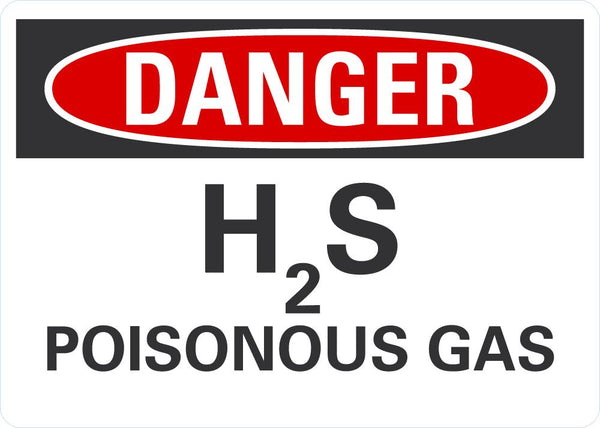 DANGER H2S Pisonous Gas Sign LCU4-0421-ND_14X10