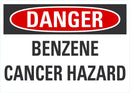 DANGER Benzene Cancer Hazard Sign LCU4-0442-NA_10X7
