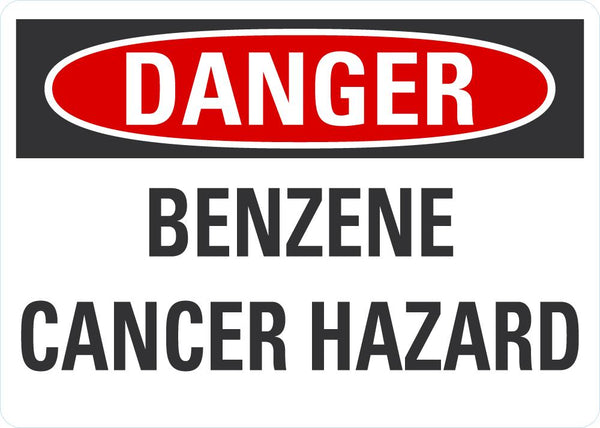 DANGER Benzene Cancer Hazard Sign LCU4-0442-NA_10X7