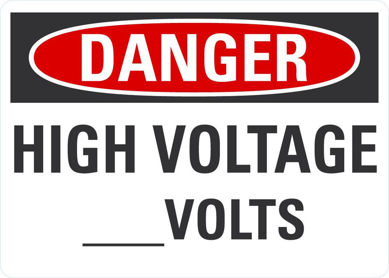 DANGER High Voltage (Blank) Sign LCU4-0445-NA_10X7