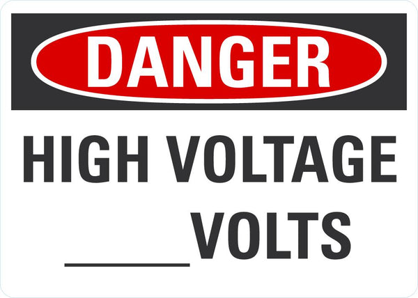DANGER High Voltage (Blank) Sign LCU4-0447-NA_10X7