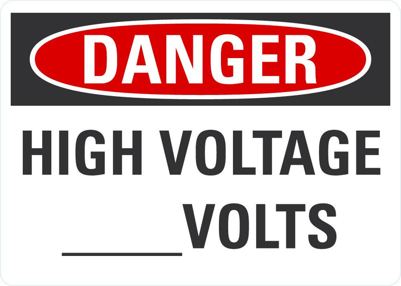 DANGER High Voltage (Blank) Sign LCU4-0447-NA_10X7