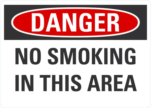 DANGER No Smoking In This Area Sign LCU4-0465-RD_5X3.5