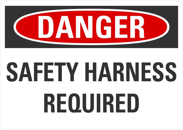 DANGER Safety Harness Required Sign LCU4-0466-NA_10X7