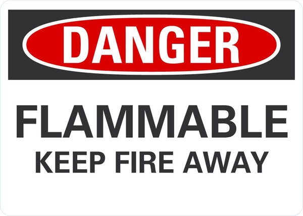 DANGER Flammable, Keep Fire Away Sign LCU4-0472-NA_10X7
