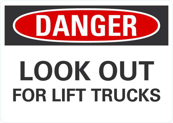 DANGER Look Out For Lift Trucks Sign LCU4-0476-ND_14X10