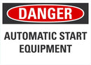 DANGER Automatic Start Equipment Sign LCU4-0485-NA_10X7