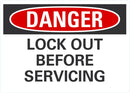 DANGER Lock Out Before Servicing Sign LCU4-0489-NA_10X7