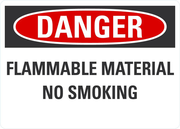 DANGER Flammable Materials, No smoking Sign LCU4-0505-NA_10X7