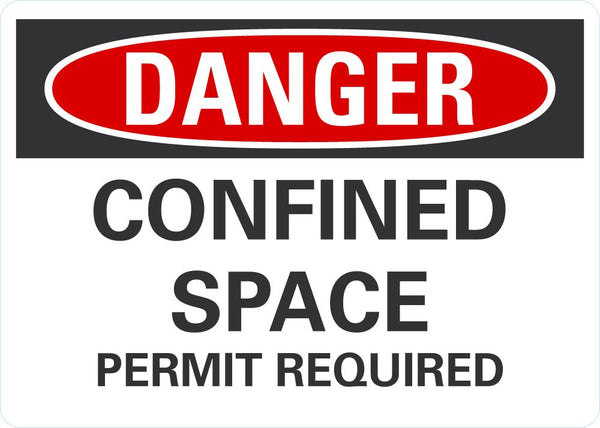 DANGER Confined Space Permit Required Sign LCU4-0512-NA_10X7