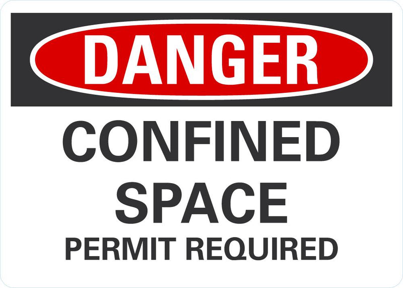 DANGER Confined Space Permit Required Sign LCU4-0512-NA_10X7
