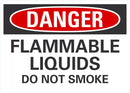 DANGER Flammable Liquids, Do Not Smoke Sign LCU4-0514-NA_10X7