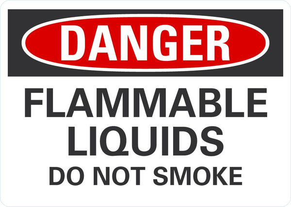 DANGER Flammable Liquids, Do Not Smoke Sign LCU4-0514-NA_10X7