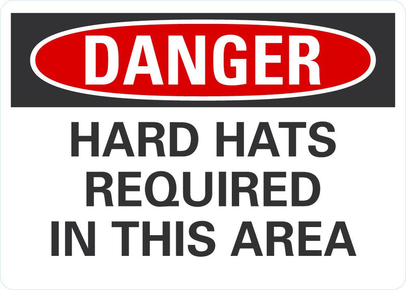 DANGER Hard Hats Required In This Area Sign LCU4-0520-NA_10X7
